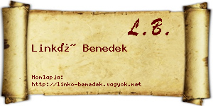Linkó Benedek névjegykártya